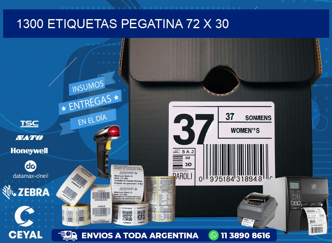 1300 ETIQUETAS PEGATINA 72 x 30