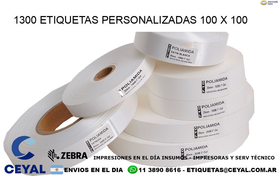 1300 ETIQUETAS PERSONALIZADAS 100 x 100