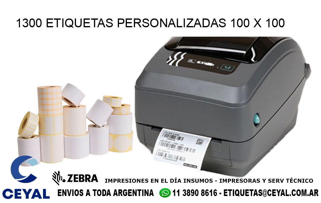 1300 ETIQUETAS PERSONALIZADAS 100 x 100