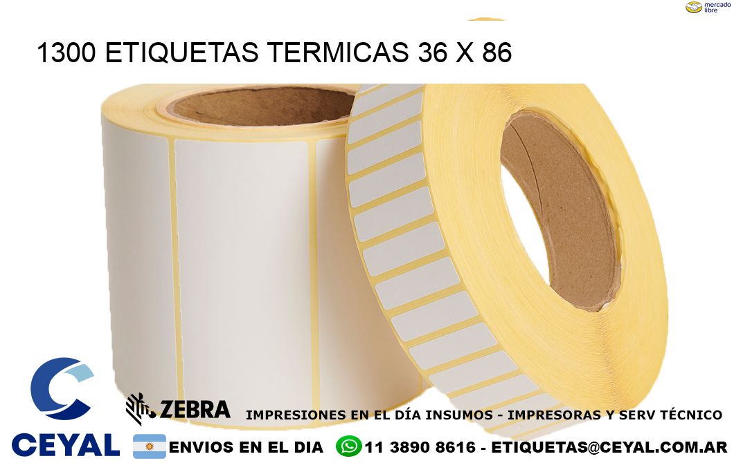 1300 ETIQUETAS TERMICAS 36 x 86