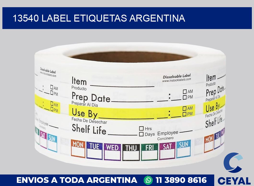 13540 LABEL ETIQUETAS ARGENTINA