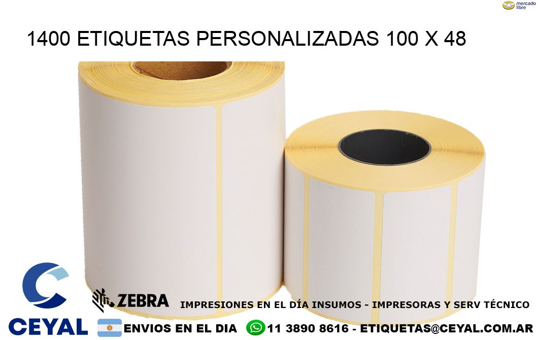 1400 ETIQUETAS PERSONALIZADAS 100 x 48