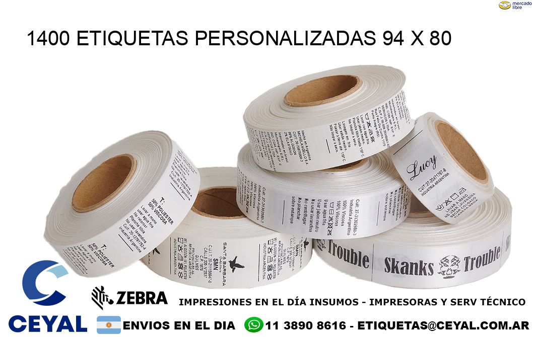 1400 ETIQUETAS PERSONALIZADAS 94 x 80