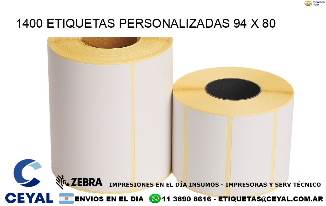 1400 ETIQUETAS PERSONALIZADAS 94 x 80