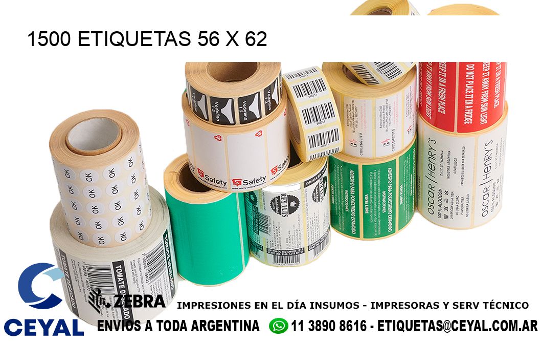 1500 ETIQUETAS 56 x 62