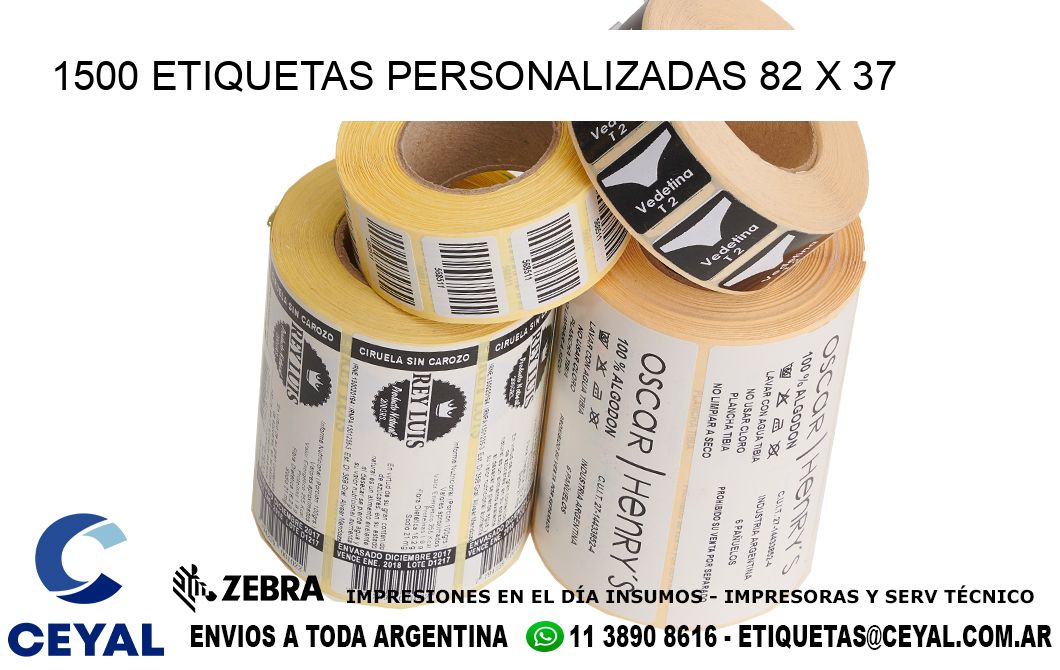 1500 ETIQUETAS PERSONALIZADAS 82 x 37