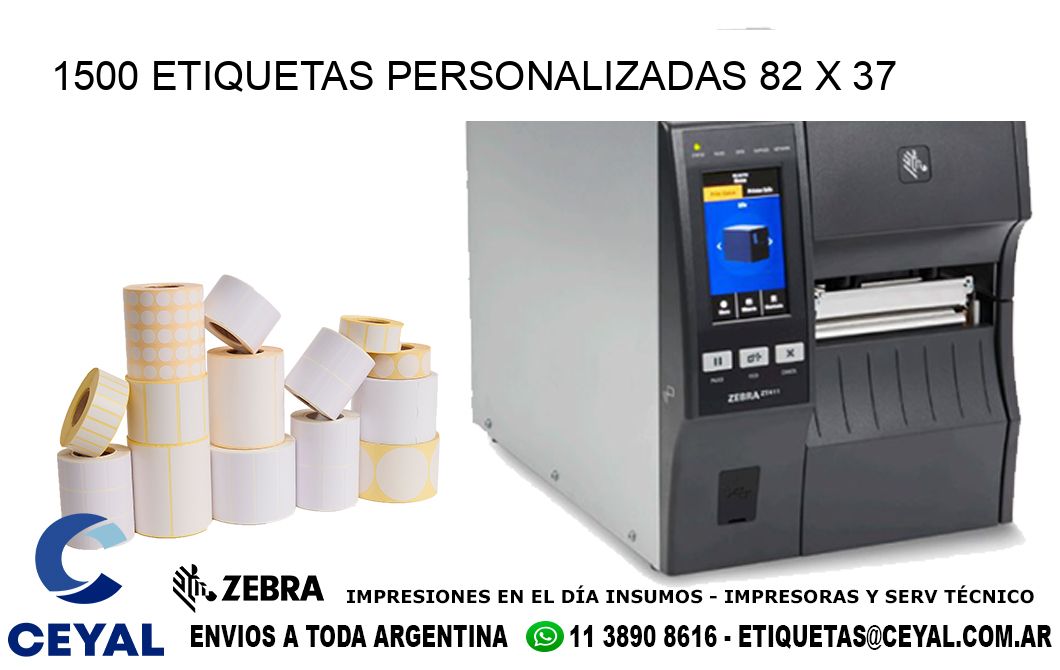 1500 ETIQUETAS PERSONALIZADAS 82 x 37