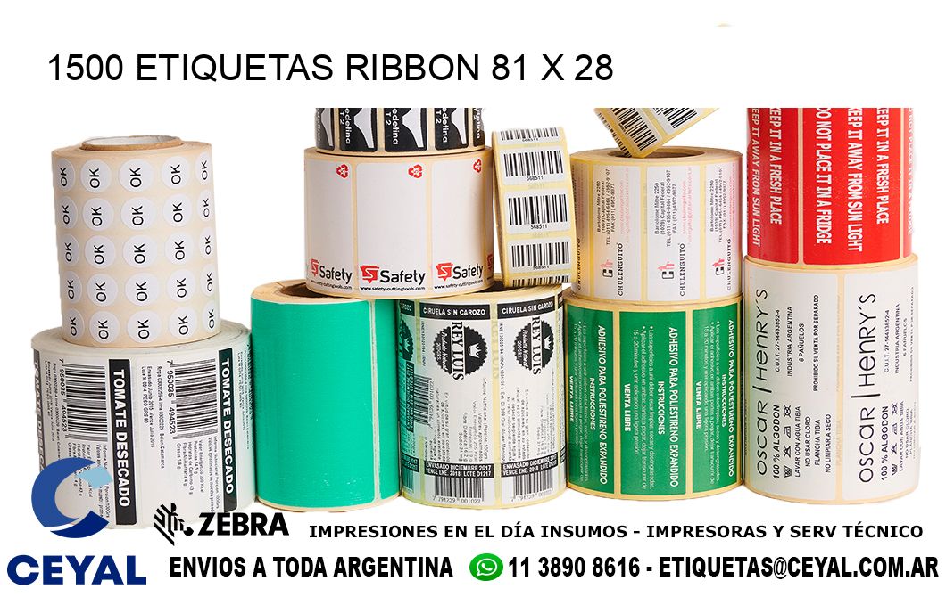 1500 ETIQUETAS RIBBON 81 x 28