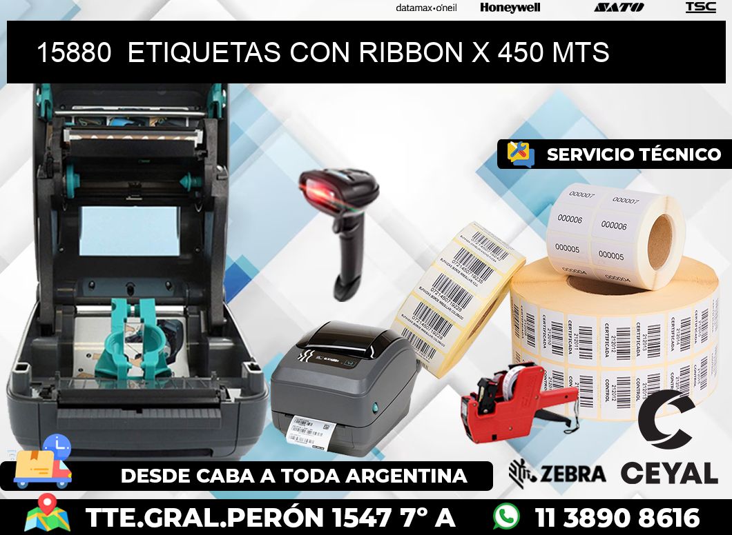 15880  ETIQUETAS CON RIBBON X 450 MTS