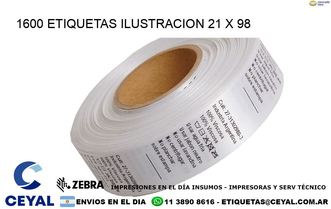 1600 ETIQUETAS ILUSTRACION 21 x 98