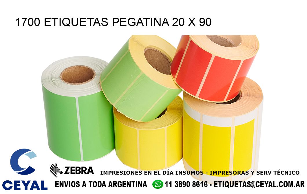 1700 ETIQUETAS PEGATINA 20 x 90