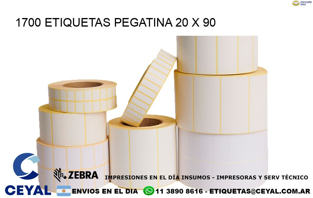 1700 ETIQUETAS PEGATINA 20 x 90