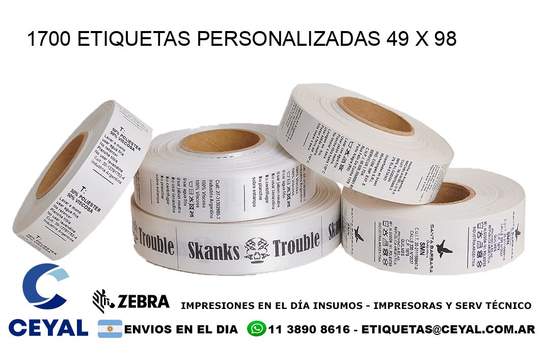 1700 ETIQUETAS PERSONALIZADAS 49 x 98