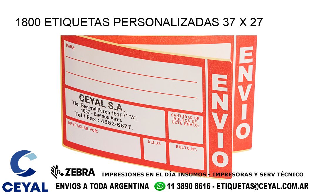 1800 ETIQUETAS PERSONALIZADAS 37 x 27