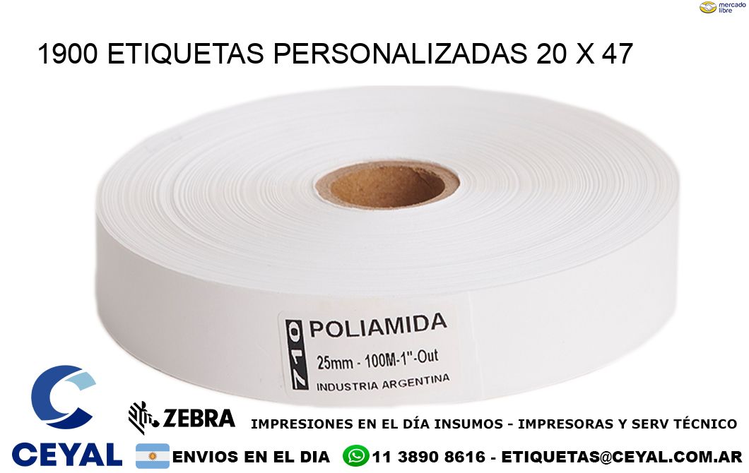 1900 ETIQUETAS PERSONALIZADAS 20 x 47