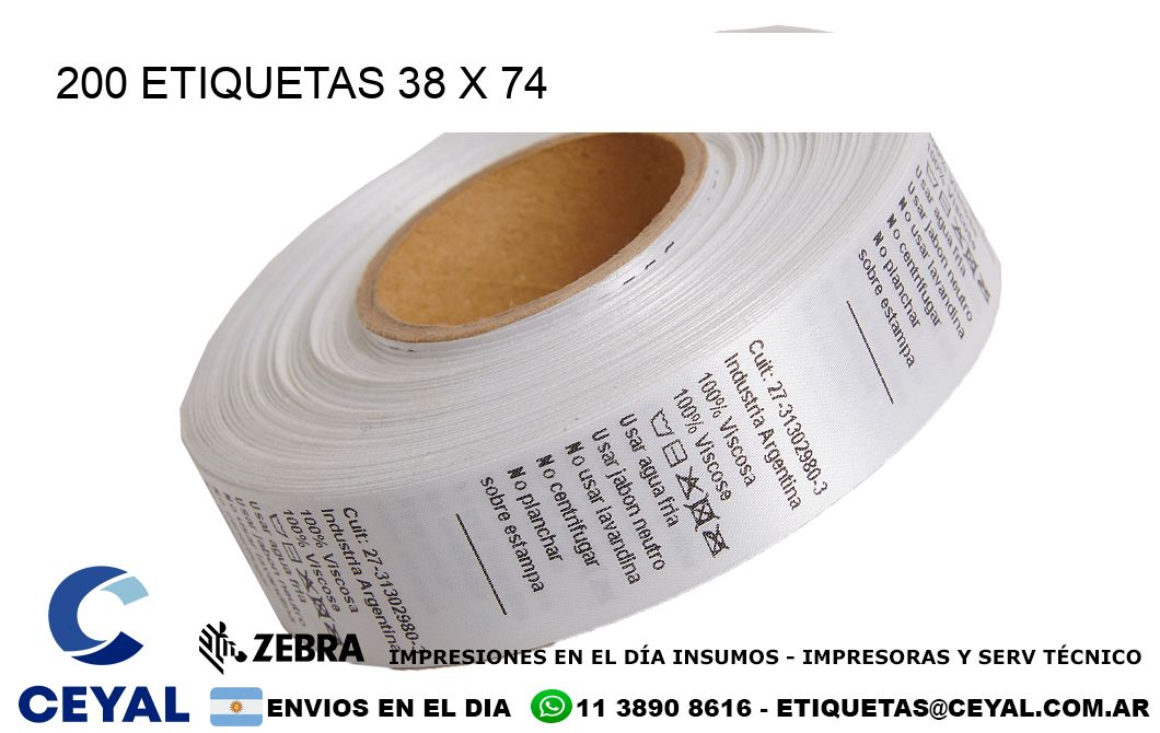 200 ETIQUETAS 38 x 74