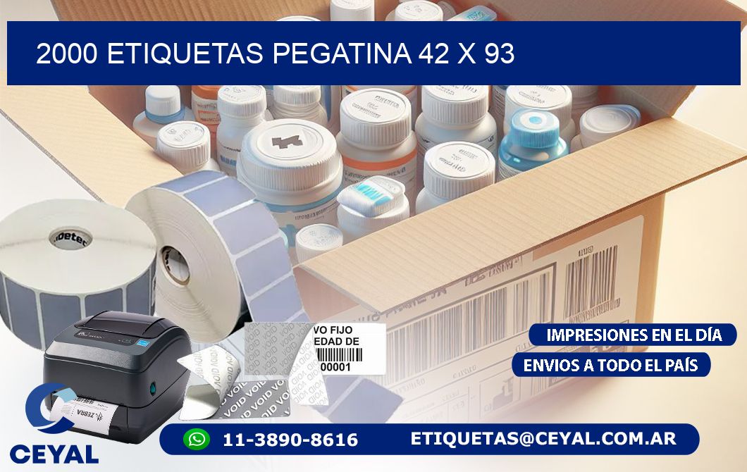 2000 ETIQUETAS PEGATINA 42 x 93