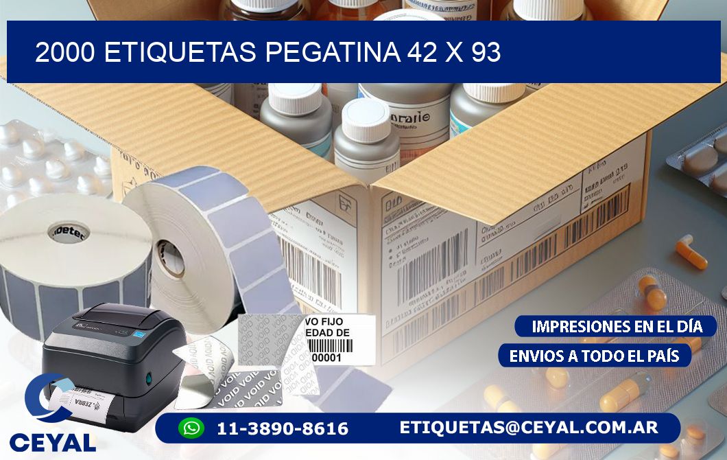 2000 ETIQUETAS PEGATINA 42 x 93