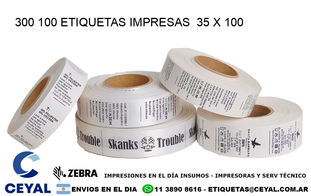 300 100 ETIQUETAS IMPRESAS  35 x 100