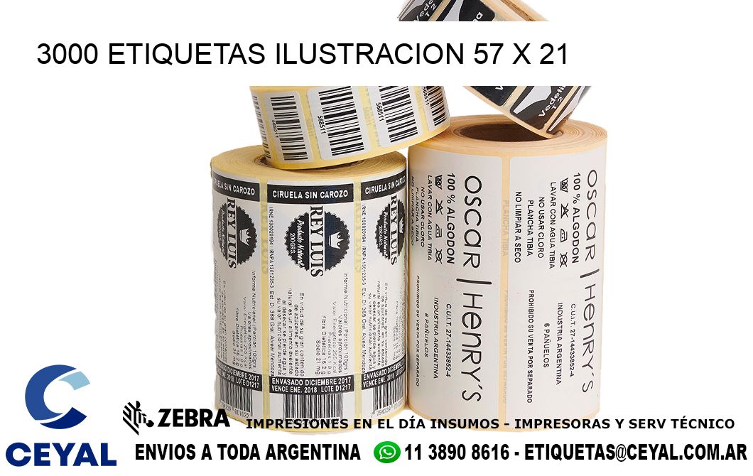 3000 ETIQUETAS ILUSTRACION 57 x 21