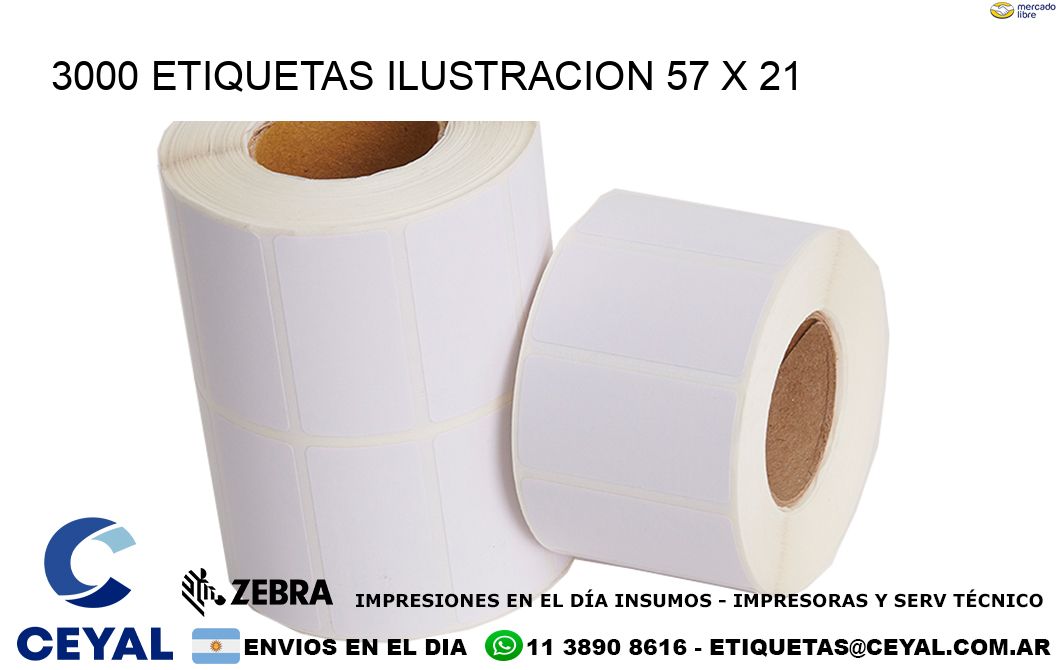 3000 ETIQUETAS ILUSTRACION 57 x 21