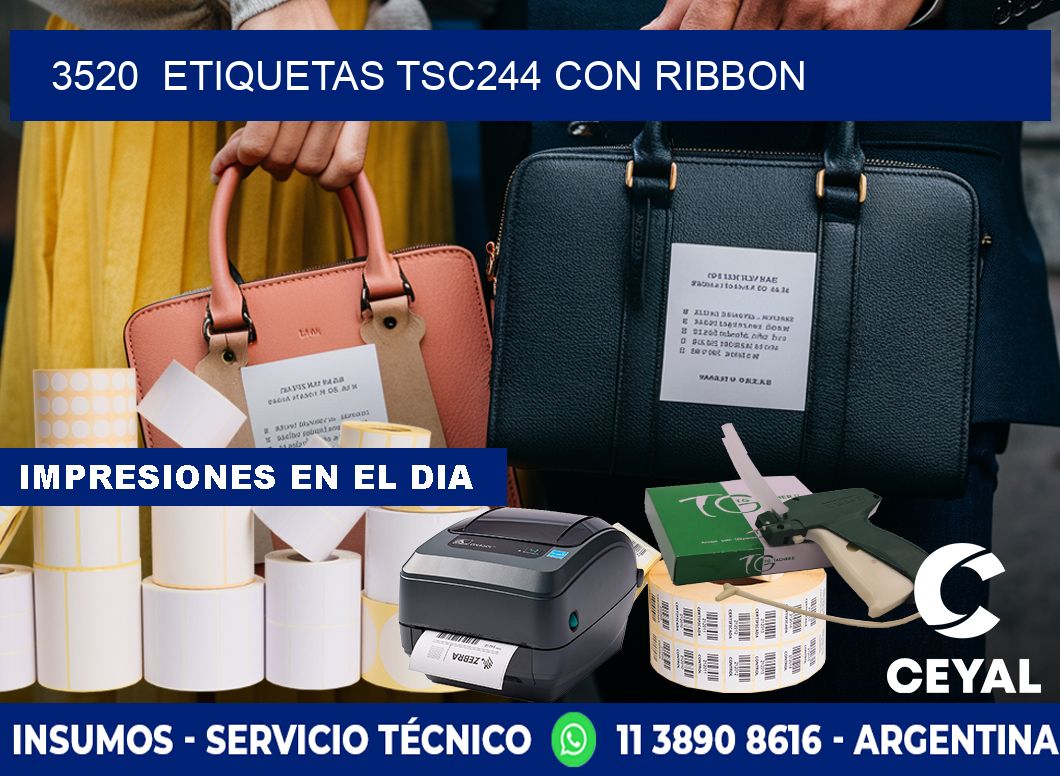 3520  ETIQUETAS TSC244 CON RIBBON