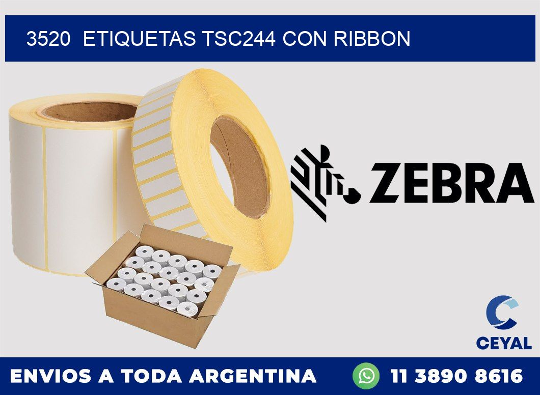 3520  ETIQUETAS TSC244 CON RIBBON