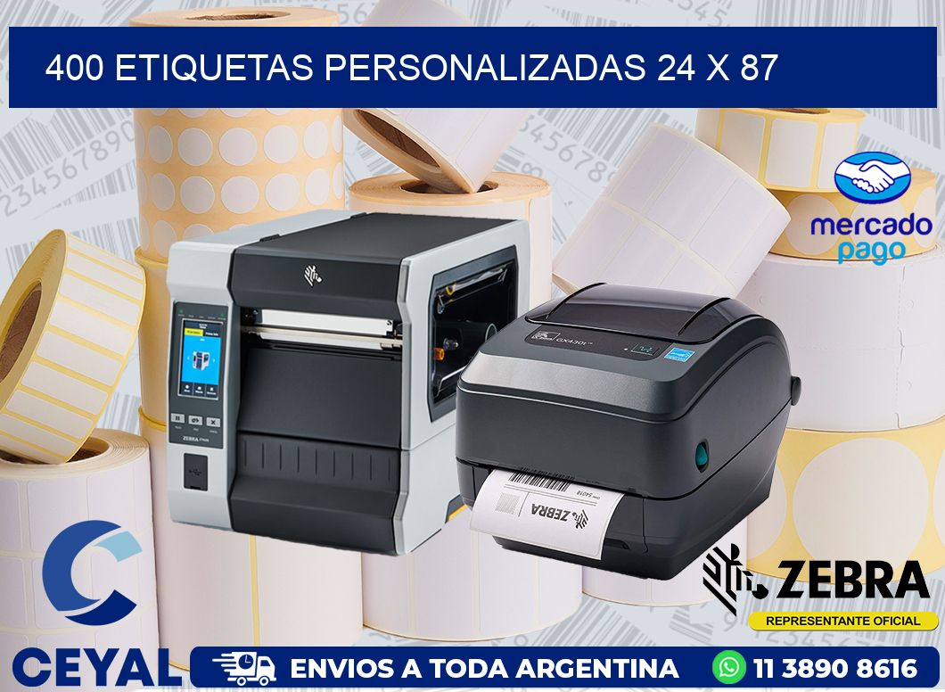 400 ETIQUETAS PERSONALIZADAS 24 x 87