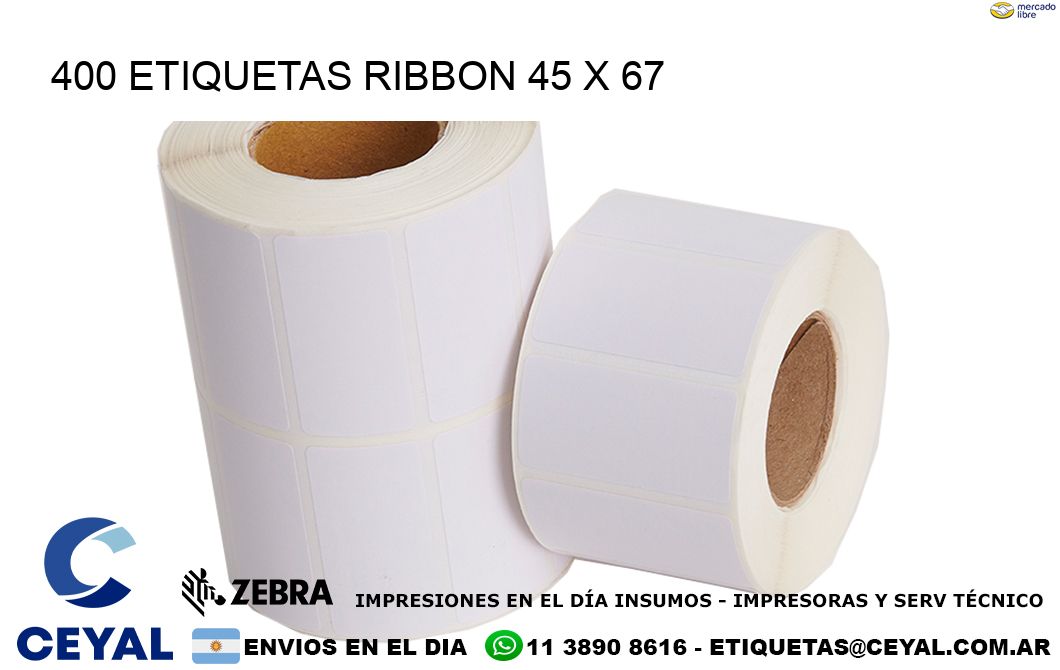 400 ETIQUETAS RIBBON 45 x 67