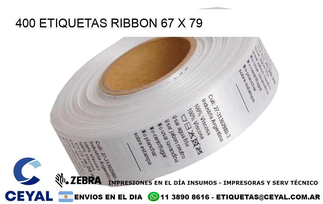 400 ETIQUETAS RIBBON 67 x 79