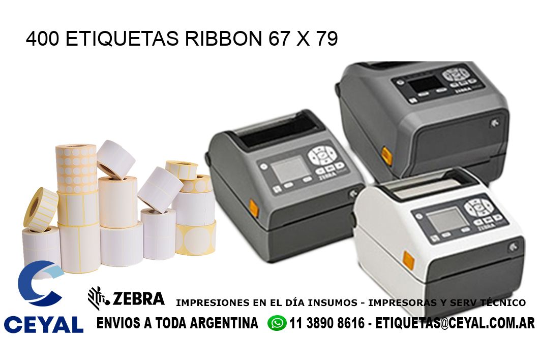 400 ETIQUETAS RIBBON 67 x 79