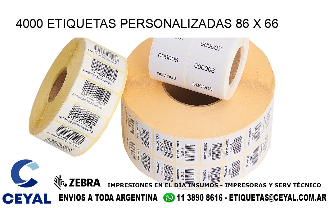 4000 ETIQUETAS PERSONALIZADAS 86 x 66