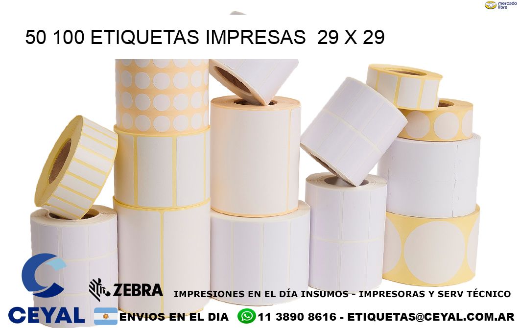 50 100 ETIQUETAS IMPRESAS  29 x 29