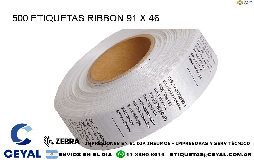 500 ETIQUETAS RIBBON 91 x 46