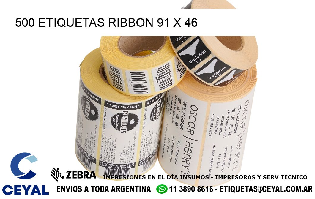 500 ETIQUETAS RIBBON 91 x 46