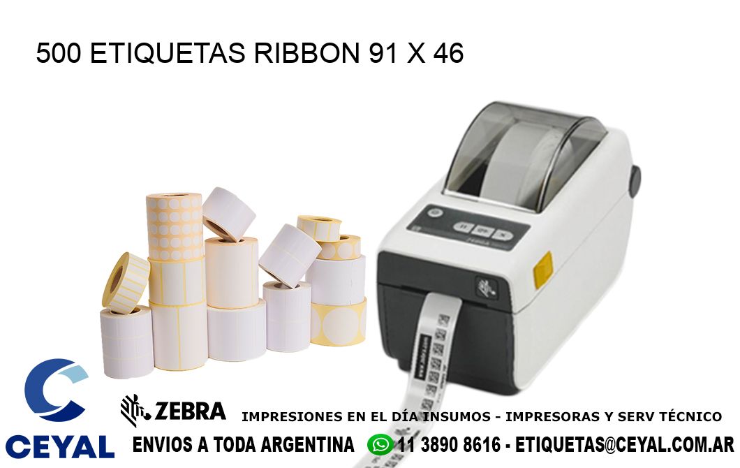 500 ETIQUETAS RIBBON 91 x 46