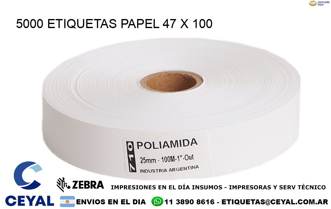 5000 ETIQUETAS PAPEL 47 x 100