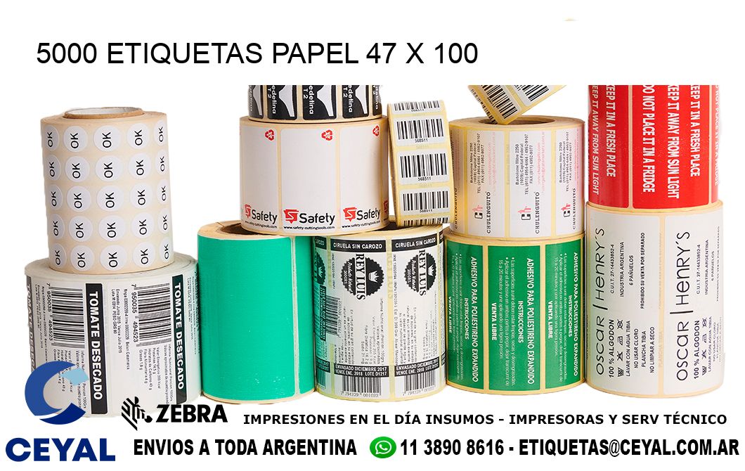 5000 ETIQUETAS PAPEL 47 x 100