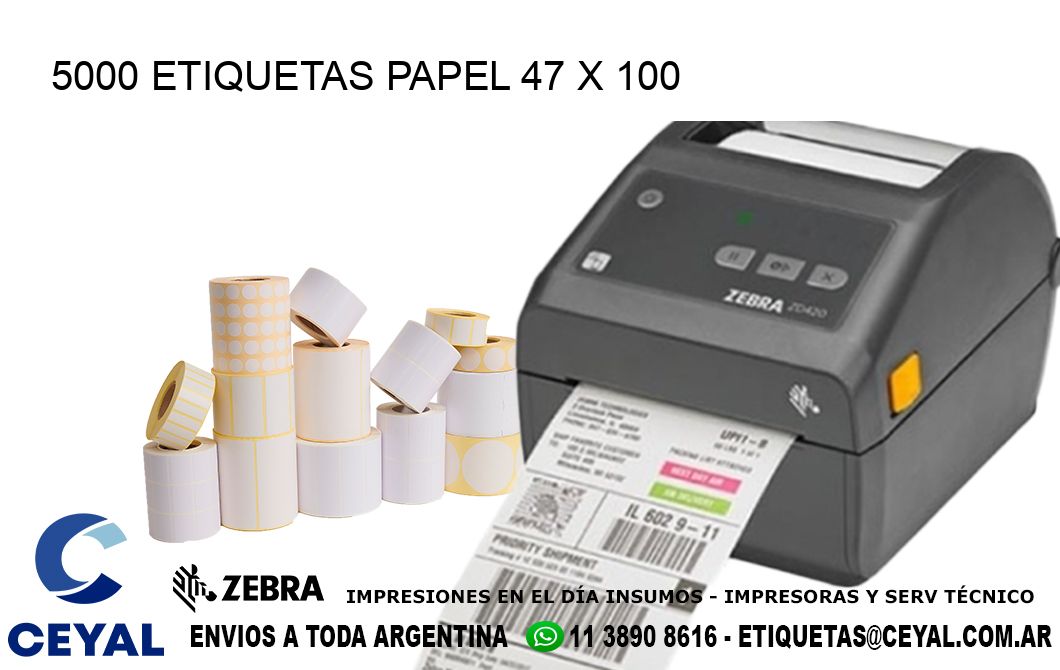 5000 ETIQUETAS PAPEL 47 x 100