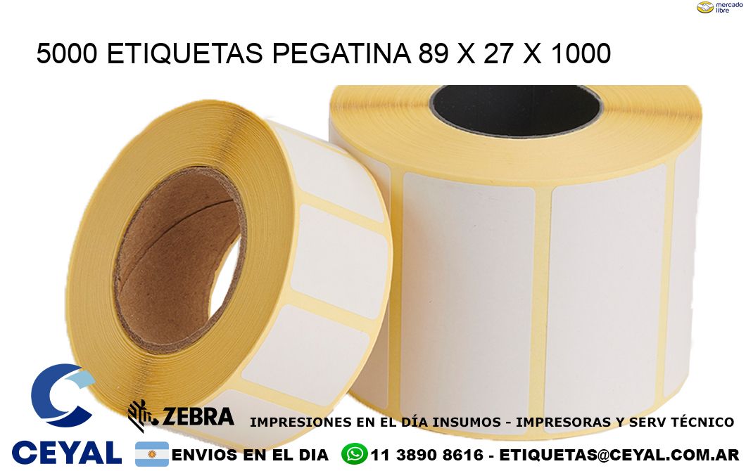 5000 ETIQUETAS PEGATINA 89 x 27 x 1000