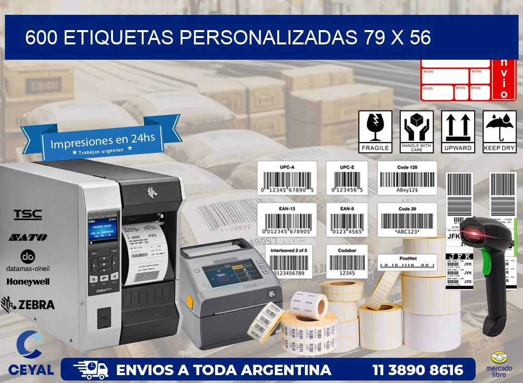 600 ETIQUETAS PERSONALIZADAS 79 x 56