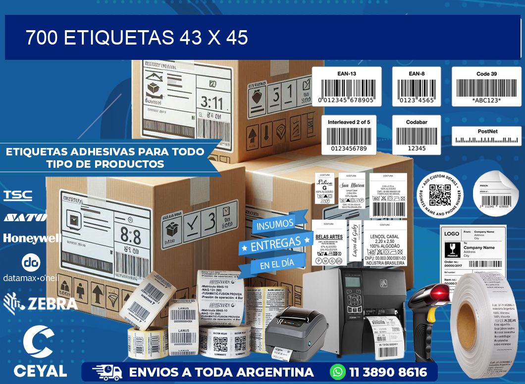 700 ETIQUETAS 43 x 45