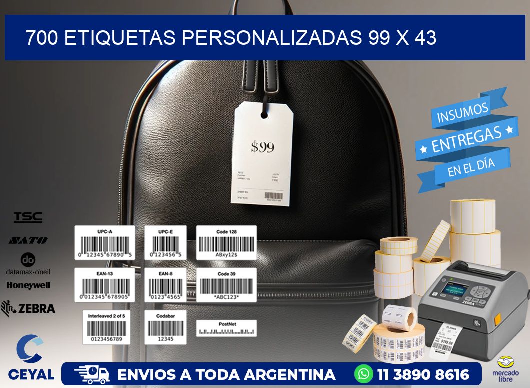 700 ETIQUETAS PERSONALIZADAS 99 x 43