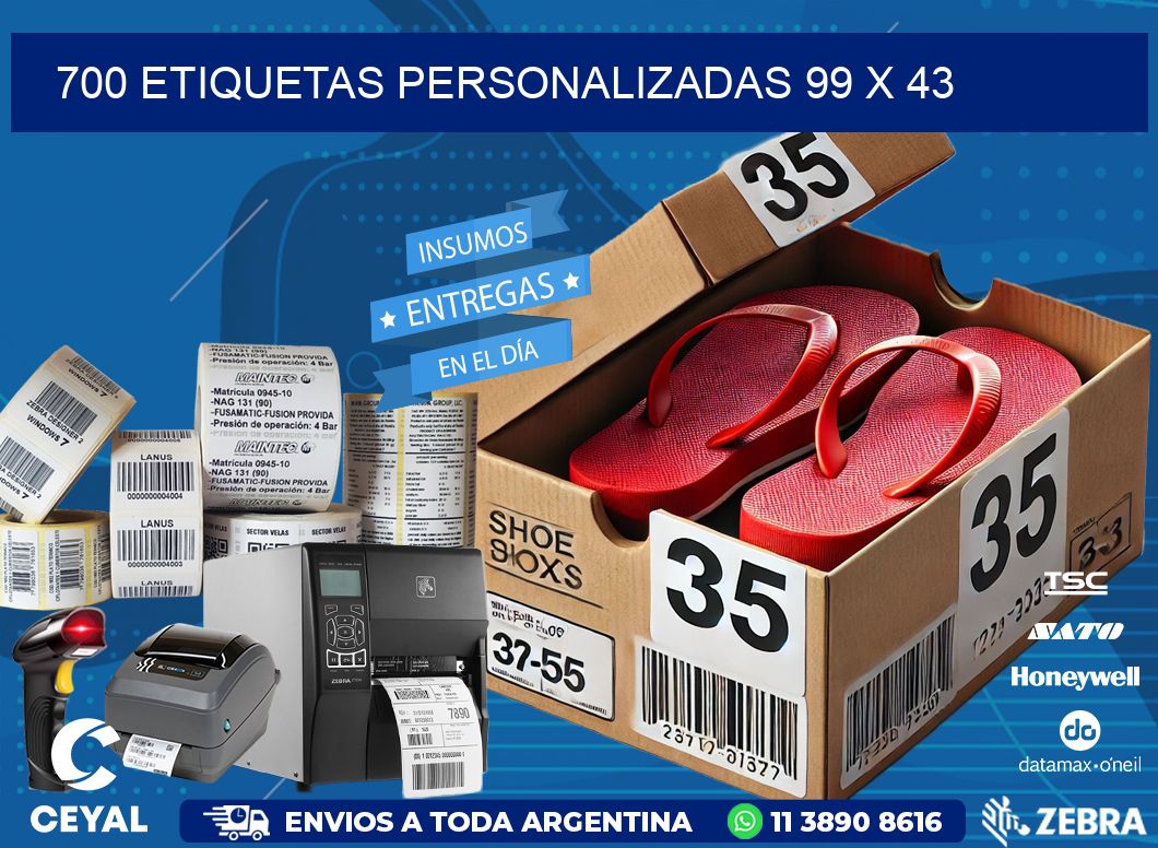 700 ETIQUETAS PERSONALIZADAS 99 x 43