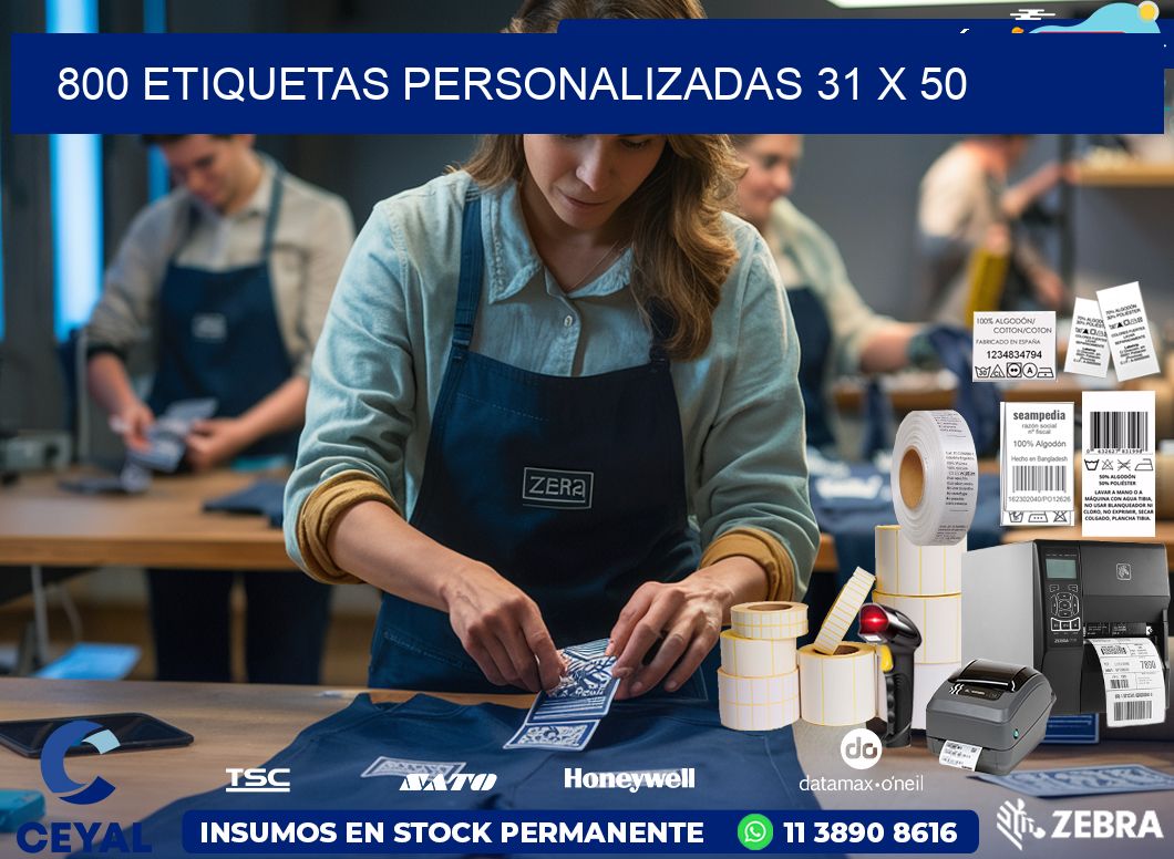 800 ETIQUETAS PERSONALIZADAS 31 x 50