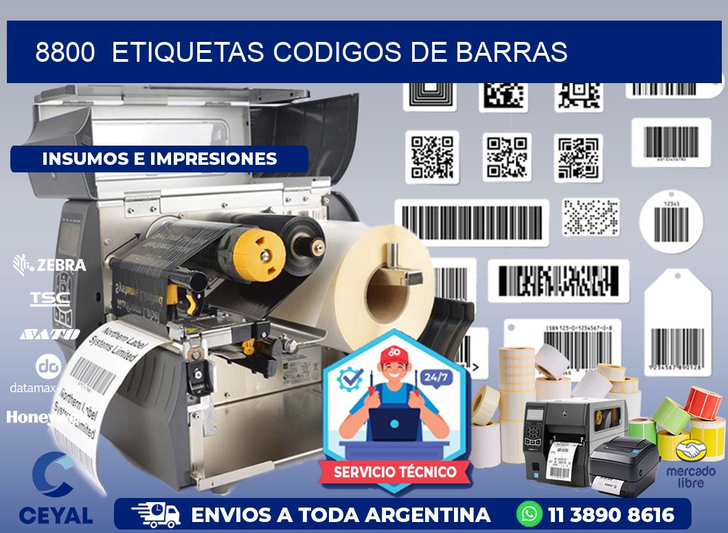 8800  ETIQUETAS CODIGOS DE BARRAS