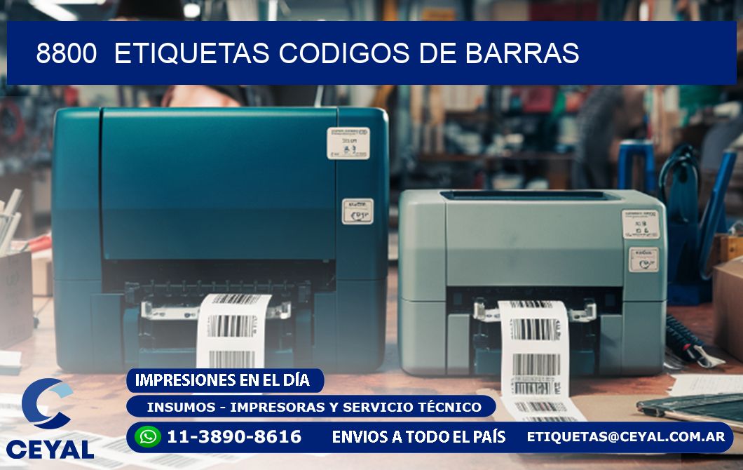 8800  ETIQUETAS CODIGOS DE BARRAS