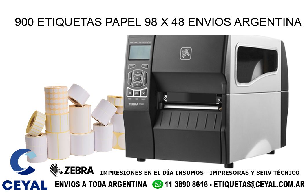 900 ETIQUETAS PAPEL 98 x 48 ENVIOS ARGENTINA