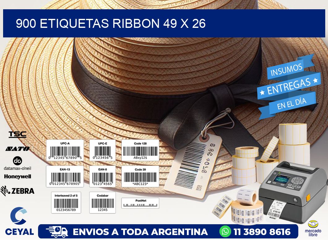 900 ETIQUETAS RIBBON 49 x 26