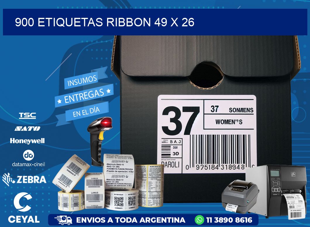 900 ETIQUETAS RIBBON 49 x 26